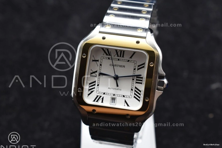 YG SS Bracelet Contemporary 1:1 de YG MIYOTA 1053 Best 40mm BVF on Cartier Santos Edition SS V 9015 White Dial SmartLinks 0509